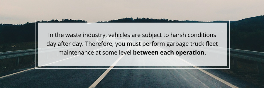 Garbage trucks navigate tough terrain and it’s important to have a routine of maintenance for reliability and performance.