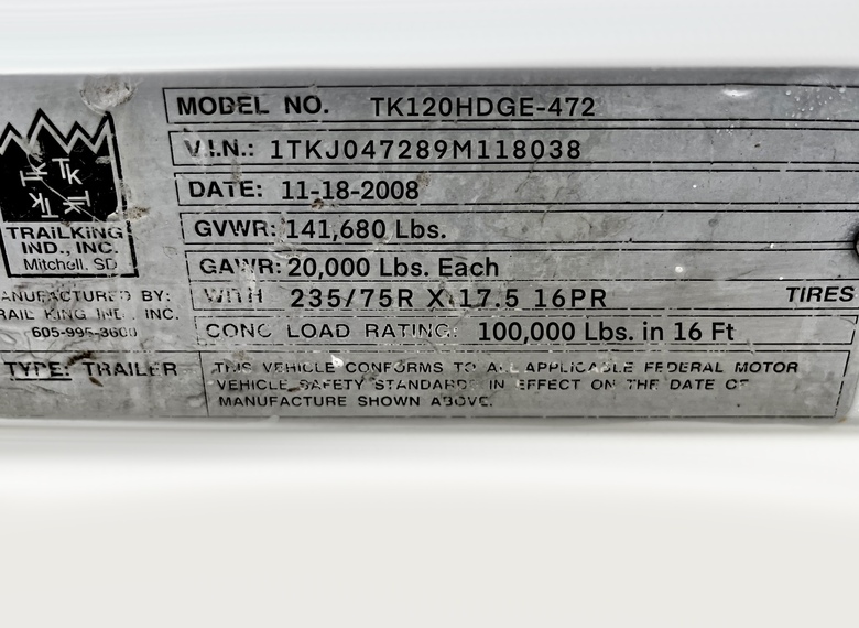 2009 Trail King Lowboy 32 Tire Expando RGN Trailer